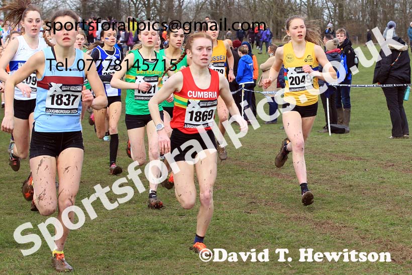 Womens Under-17s 2023 UK CAU Inter Counties Cross Country Champs, Prestwold Hall, Loughborough. Photo: David T. Hewitson/Sports for All Pics